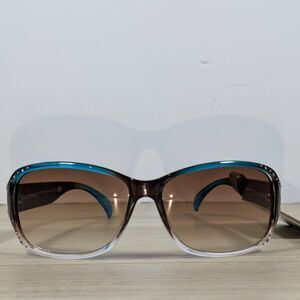 Panama Jack x Foster Grant Sunglasses Brown Gradient Blue Arms